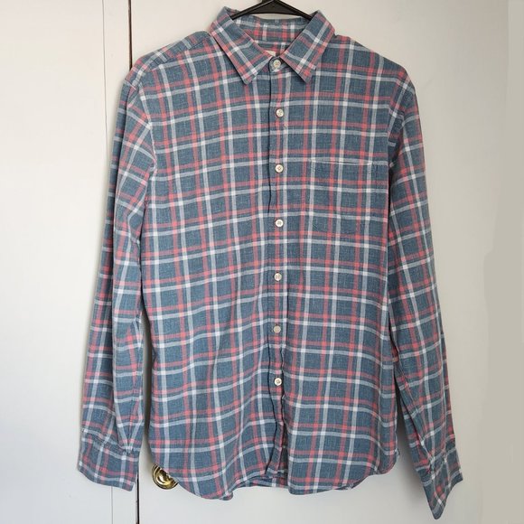 J. Crew Plaid Men's Size Medium Long Sleeve Button-up Shirt 100% Cotton - Picture 3 of 9